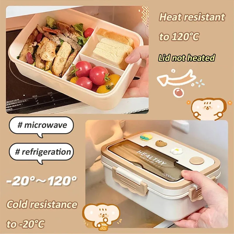 ✨ Adorable Bento Buddy: Cute & Compact Lunch Box with Fun Compartments for School & Picnics! 🍱🎒