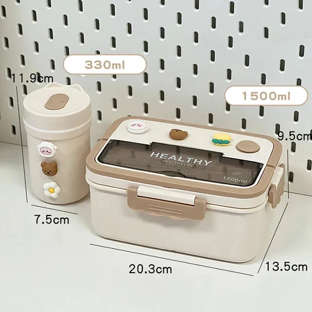 ✨ Adorable Bento Buddy: Cute & Compact Lunch Box with Fun Compartments for School & Picnics! 🍱🎒