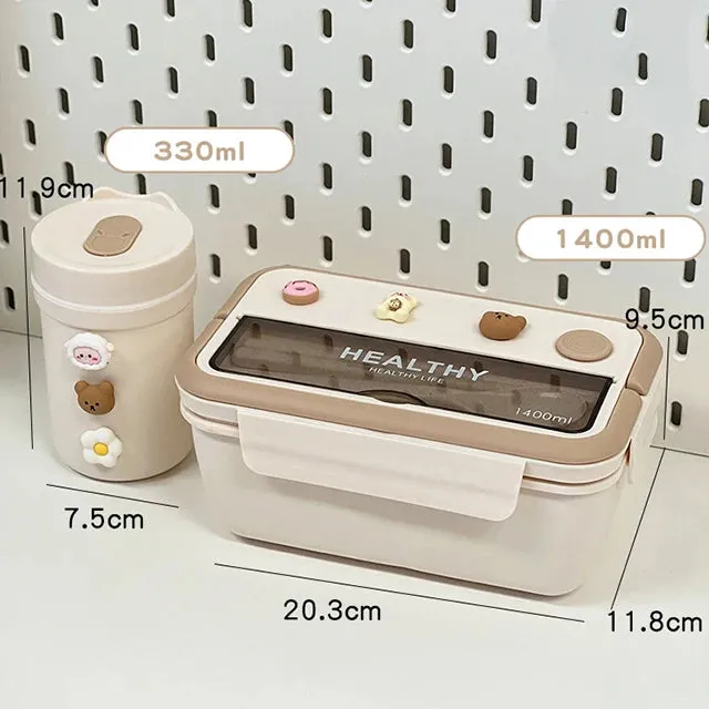 ✨ Adorable Bento Buddy: Cute & Compact Lunch Box with Fun Compartments for School & Picnics! 🍱🎒