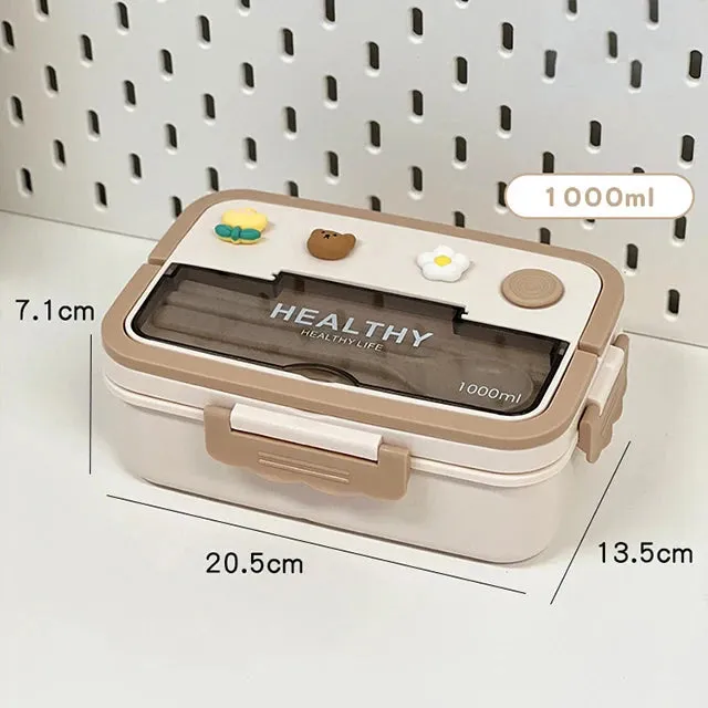 ✨ Adorable Bento Buddy: Cute & Compact Lunch Box with Fun Compartments for School & Picnics! 🍱🎒
