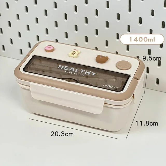 ✨ Adorable Bento Buddy: Cute & Compact Lunch Box with Fun Compartments for School & Picnics! 🍱🎒