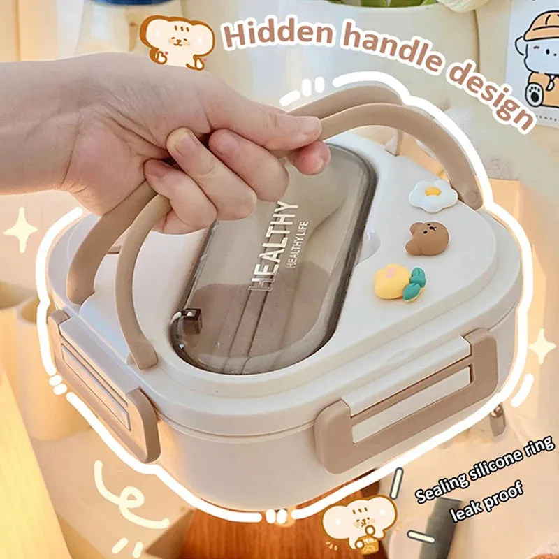 ✨ Adorable Bento Buddy: Cute & Compact Lunch Box with Fun Compartments for School & Picnics! 🍱🎒