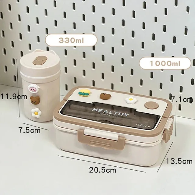 ✨ Adorable Bento Buddy: Cute & Compact Lunch Box with Fun Compartments for School & Picnics! 🍱🎒