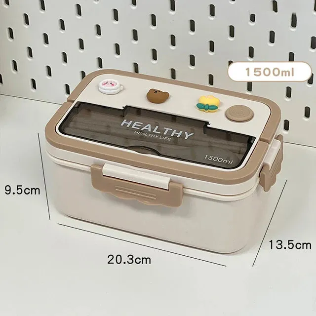 ✨ Adorable Bento Buddy: Cute & Compact Lunch Box with Fun Compartments for School & Picnics! 🍱🎒