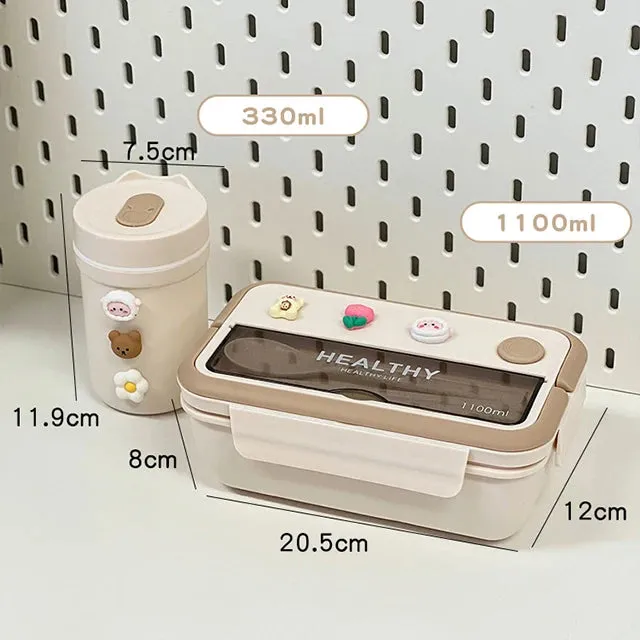 ✨ Adorable Bento Buddy: Cute & Compact Lunch Box with Fun Compartments for School & Picnics! 🍱🎒