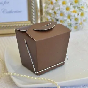 12 Brown Chinese Take Out Boxes with Handle Favor Gift Boxes