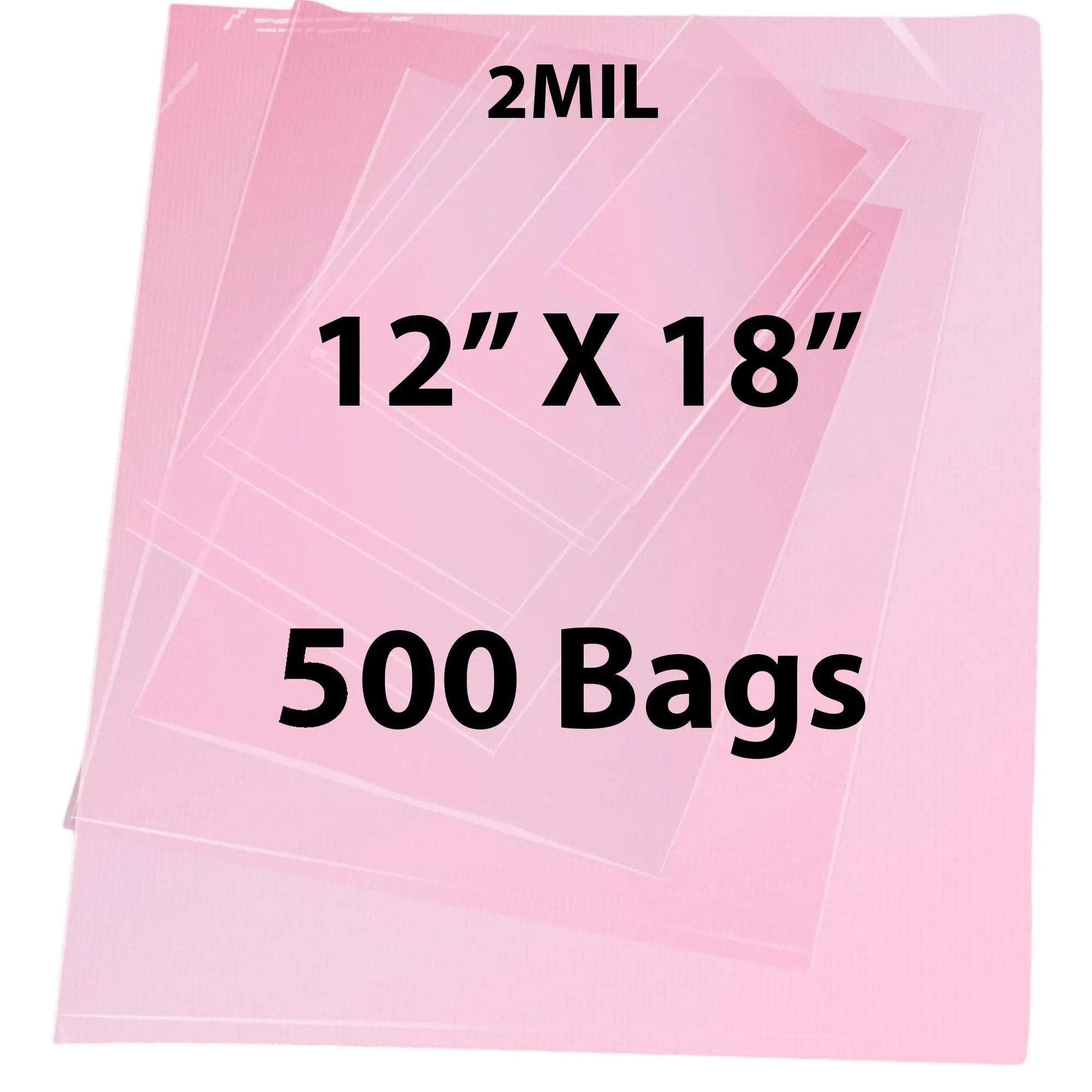 12X18 inches Pink Anti Static Bags 2 Mil Flat