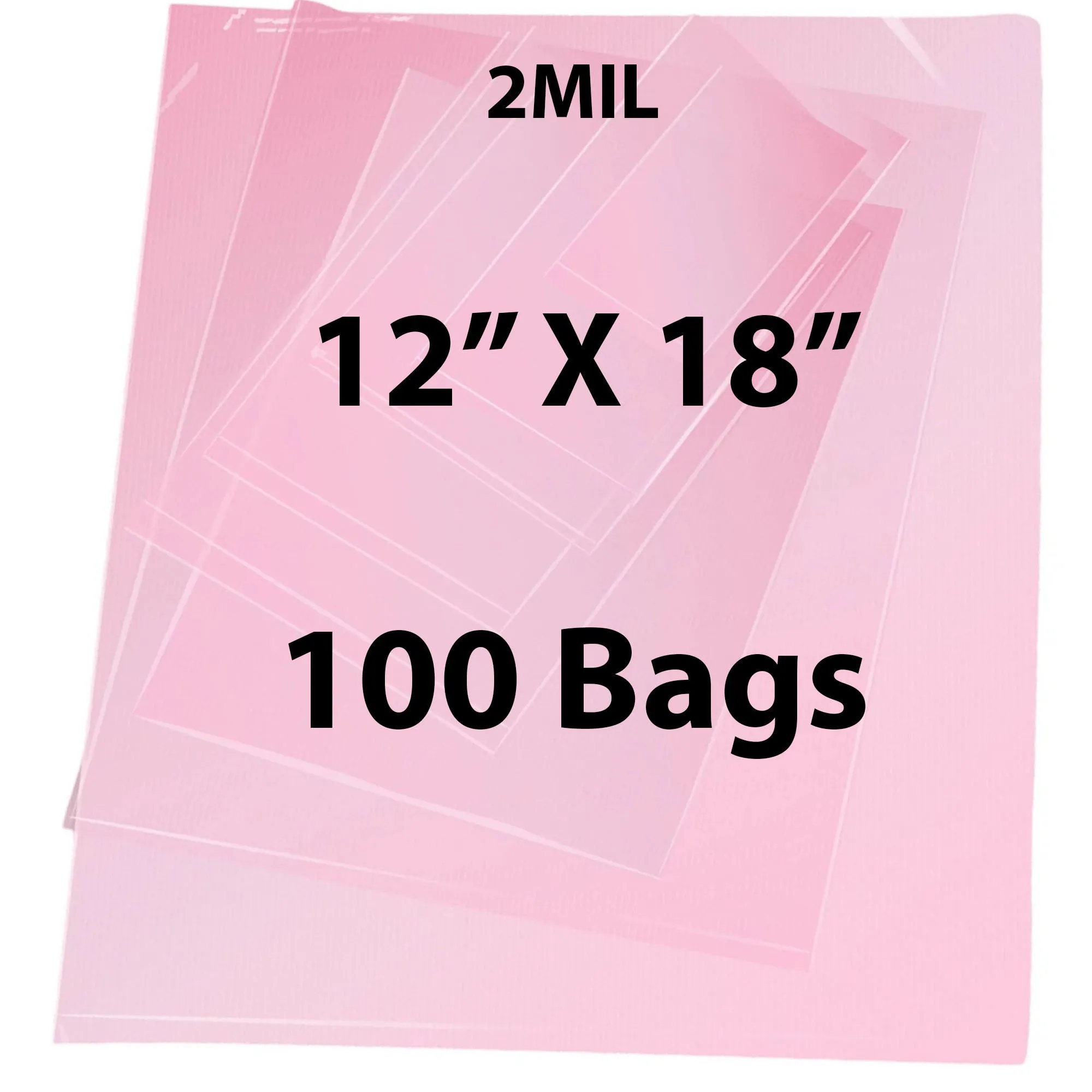 12X18 inches Pink Anti Static Bags 2 Mil Flat