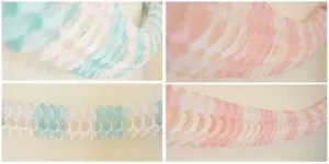 13 Ft Arcade Garland Pink & White or Blue & White Shower Party