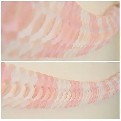 13 Ft Arcade Garland Pink & White or Blue & White Shower Party
