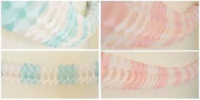 13 Ft Arcade Garland Pink & White or Blue & White Shower Party