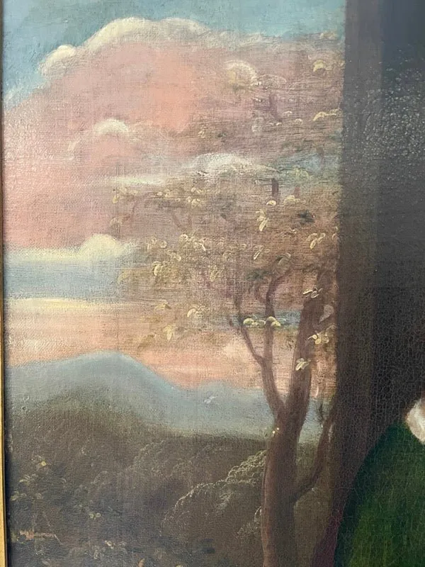 18TH CENTURY PORTRAIT OF GIRL WITH BIRD American - Durand