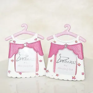 2 Pink Baby Shower Thanks For Hanging with Us Picture Frames Girl Dress Favors