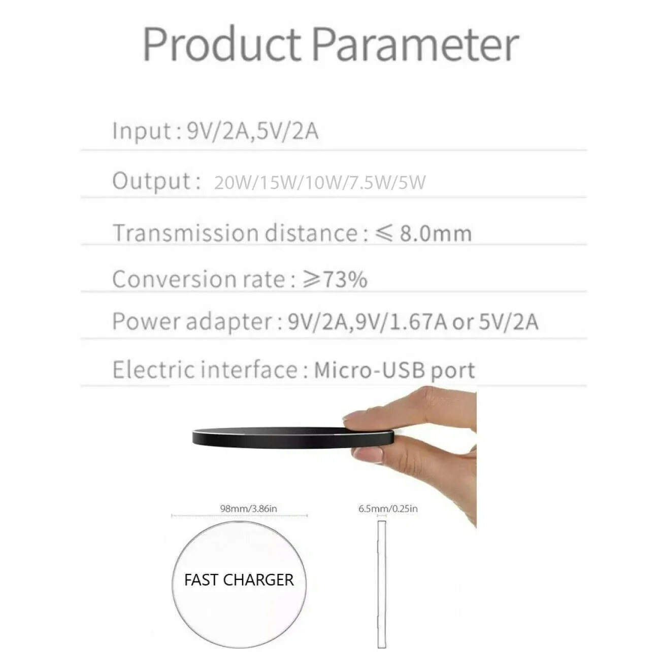 20W Wireless Charger Fast Charge Pad for Samsung Iphone XS Max X XR 12 13 Pro