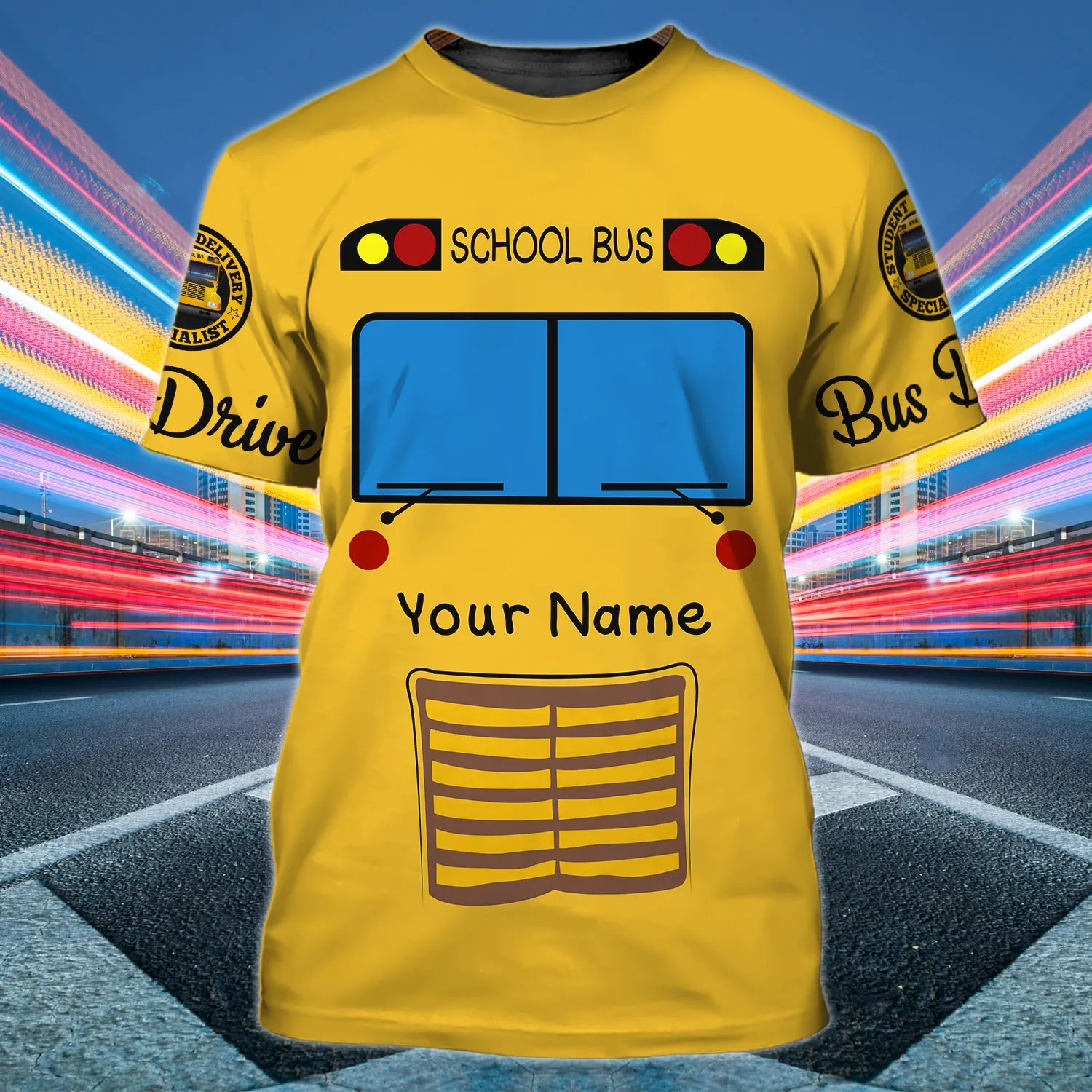 3D Bus Driver 1 - Personalized Name 3D Tshirt