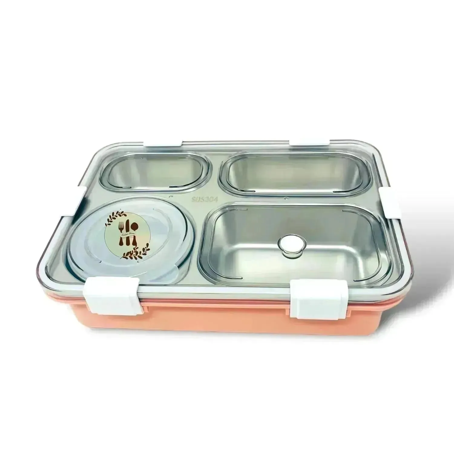 4 Compartment Insulated Steel Lunch Box (900 ml)
