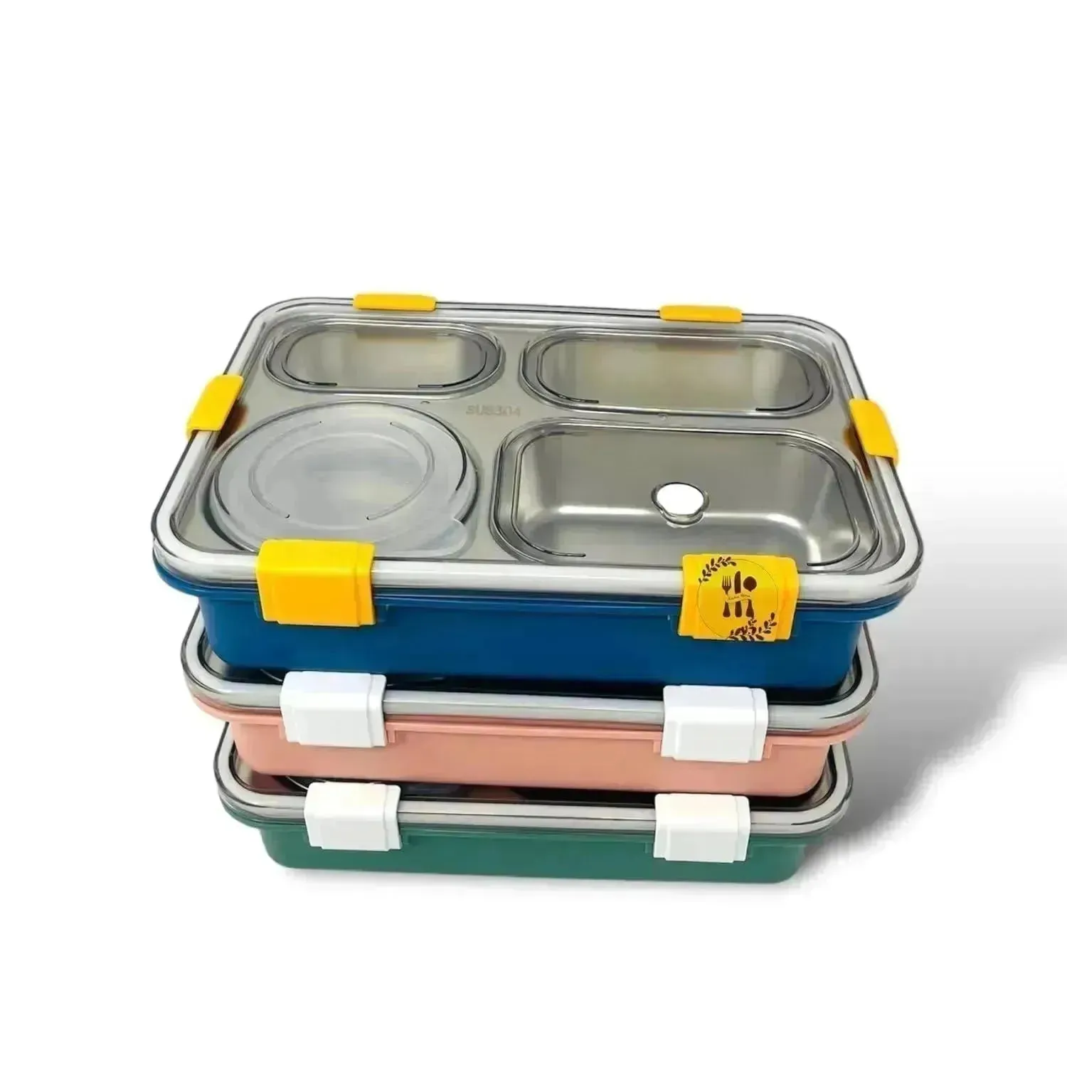 4 Compartment Insulated Steel Lunch Box (900 ml)