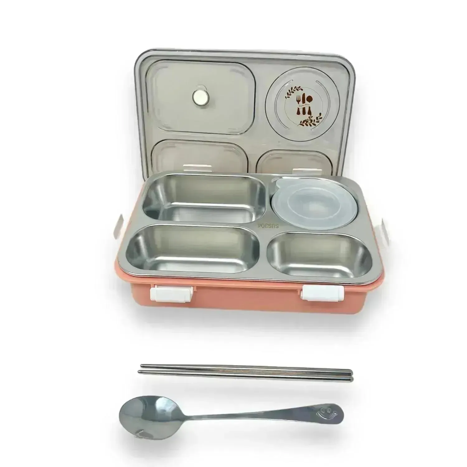 4 Compartment Insulated Steel Lunch Box (900 ml)