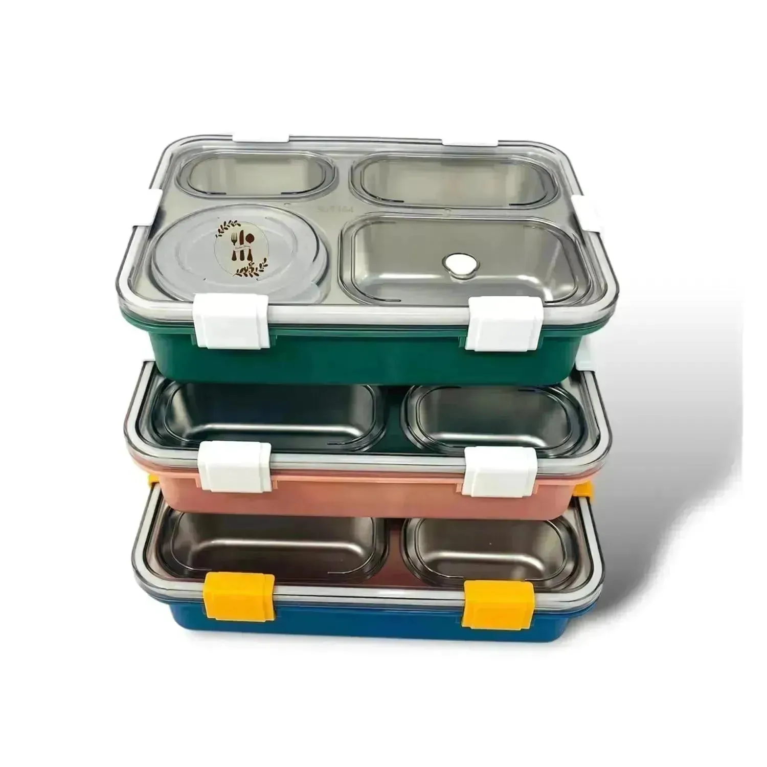 4 Compartment Insulated Steel Lunch Box (900 ml)