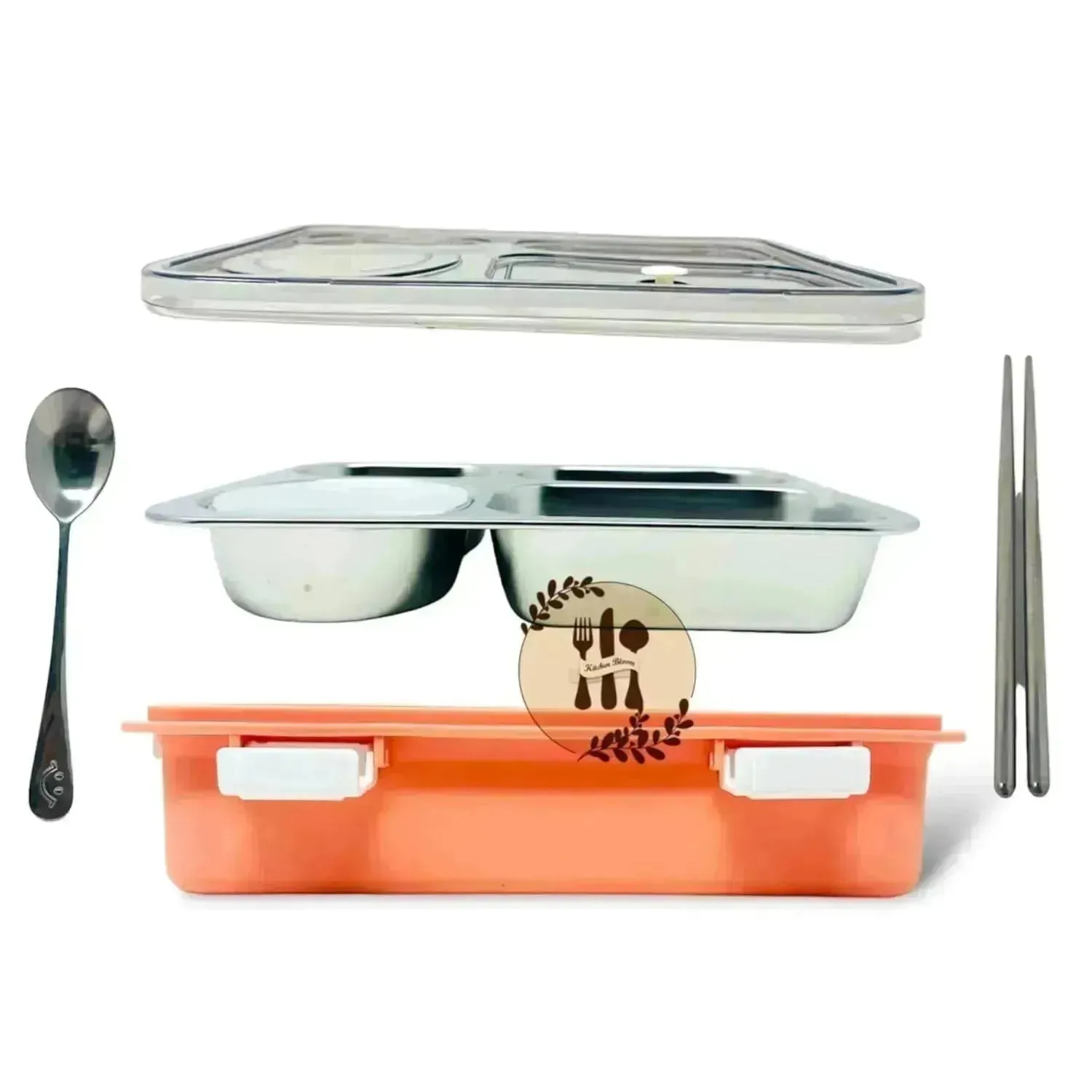 4 Compartment Insulated Steel Lunch Box (900 ml)