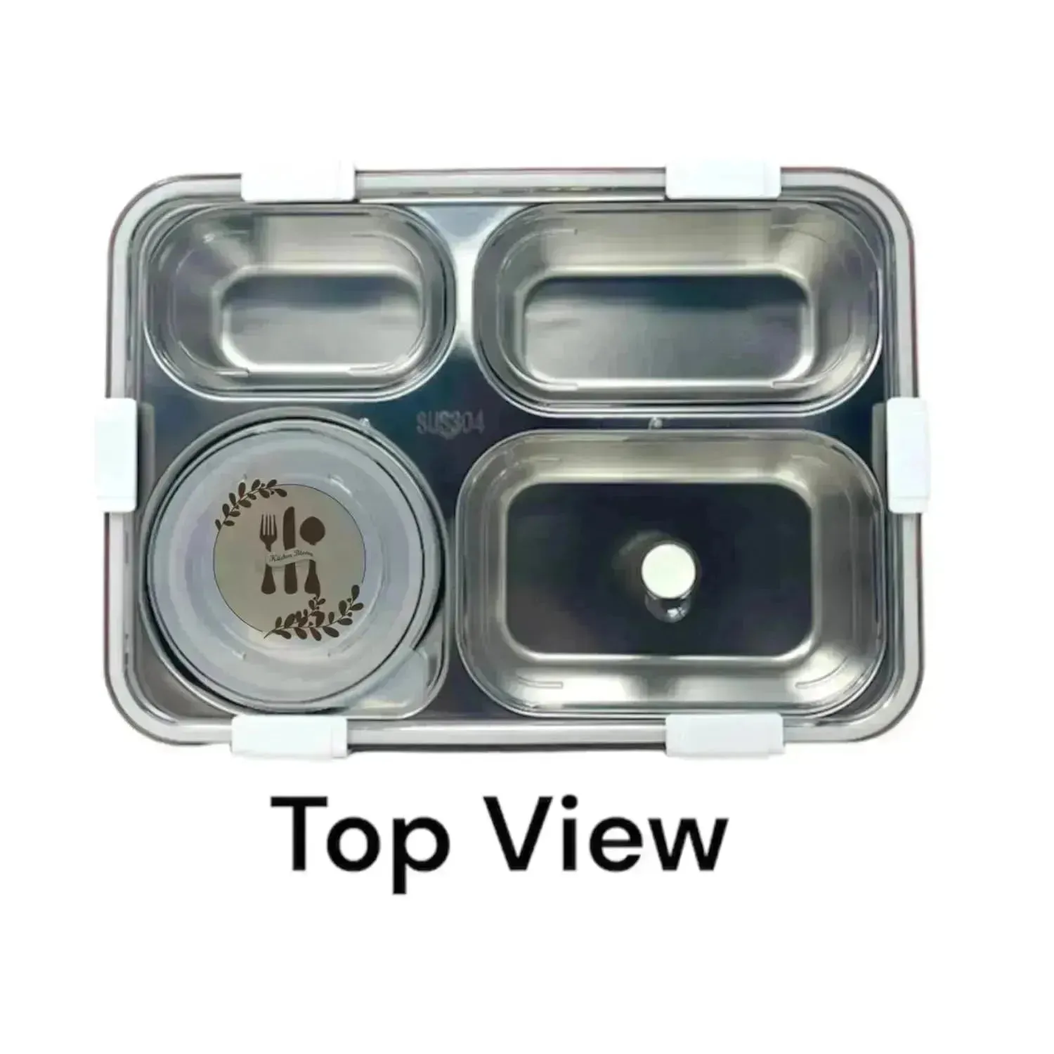4 Compartment Insulated Steel Lunch Box (900 ml)