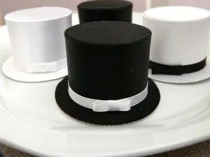 6 Black and White Top Hat Favor Boxes Wedding Gift Box Jewelry Box Little Man