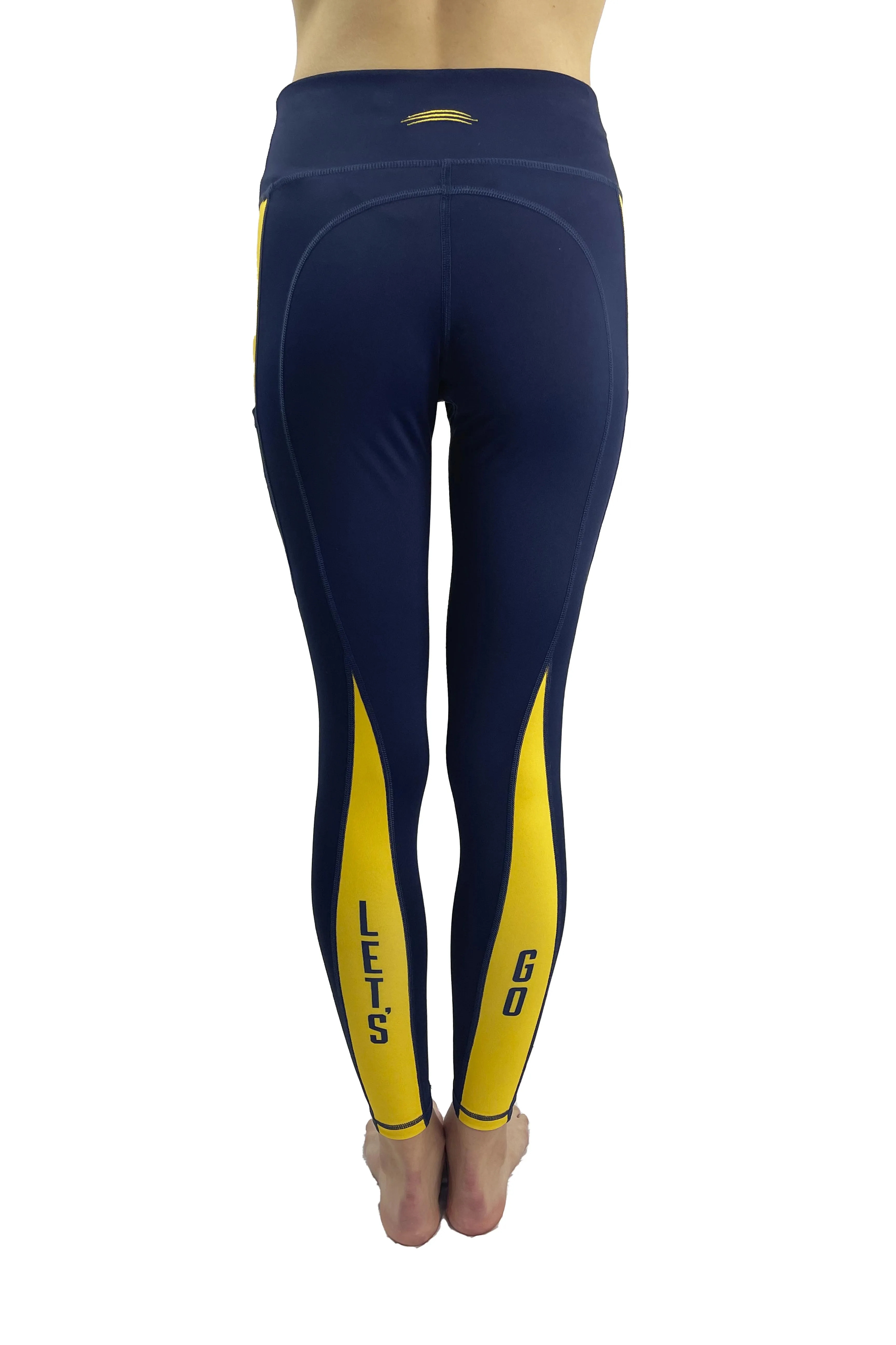 915 -West Virginia University 'Let's Go' Cell Phone Pocket Legging/Navy
