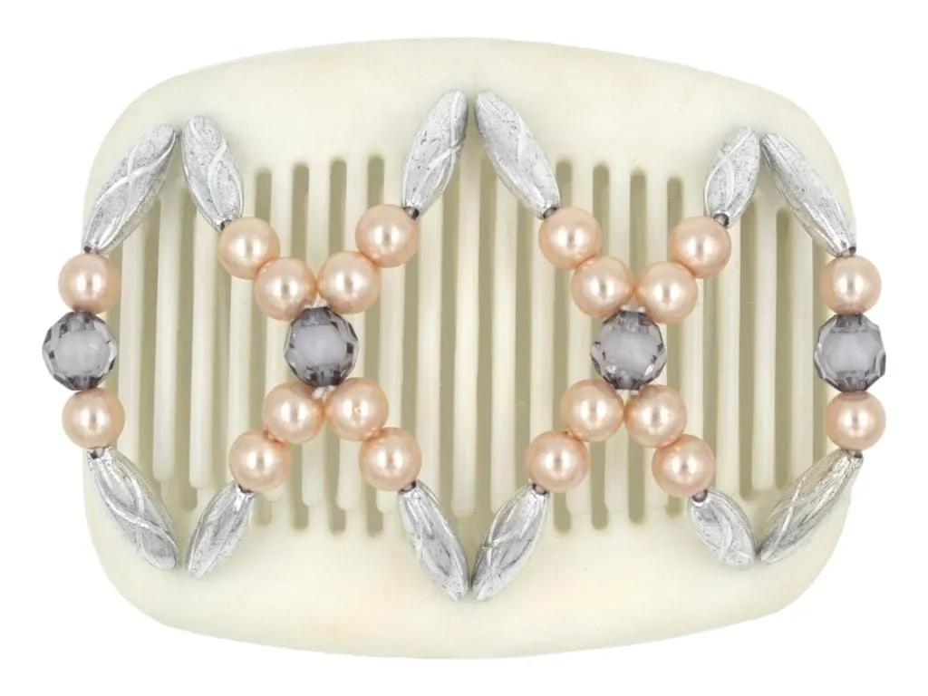African Butterfly Hair Comb - Dalena White 12