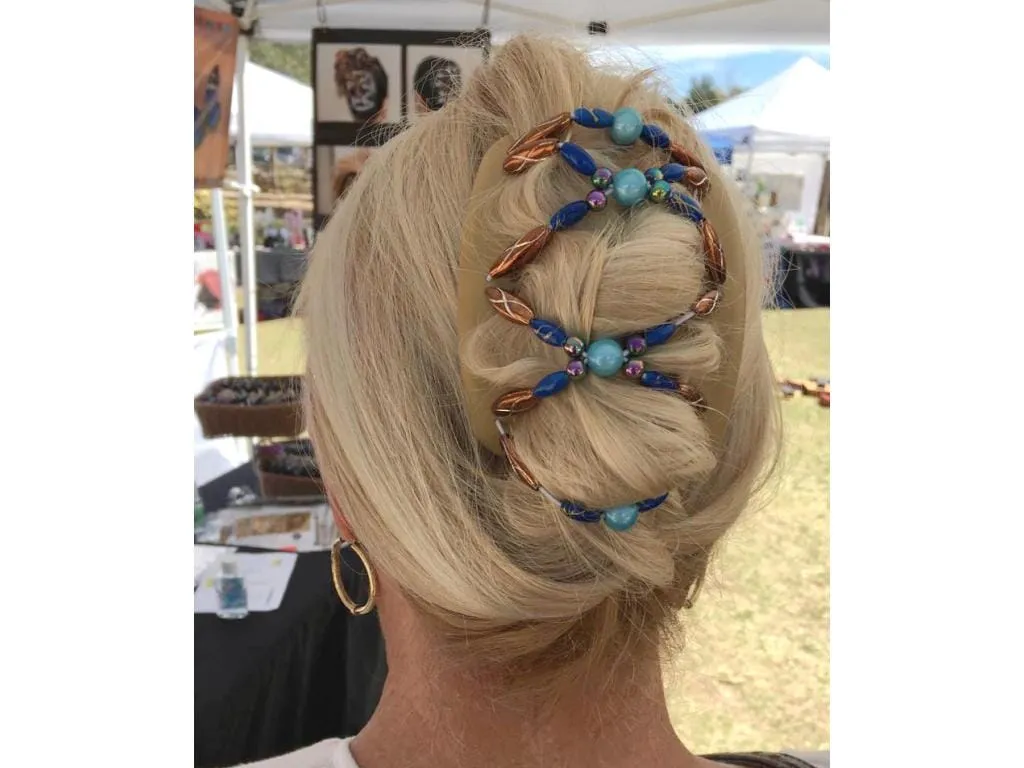 African Butterfly Hair Comb - Dalena White 12
