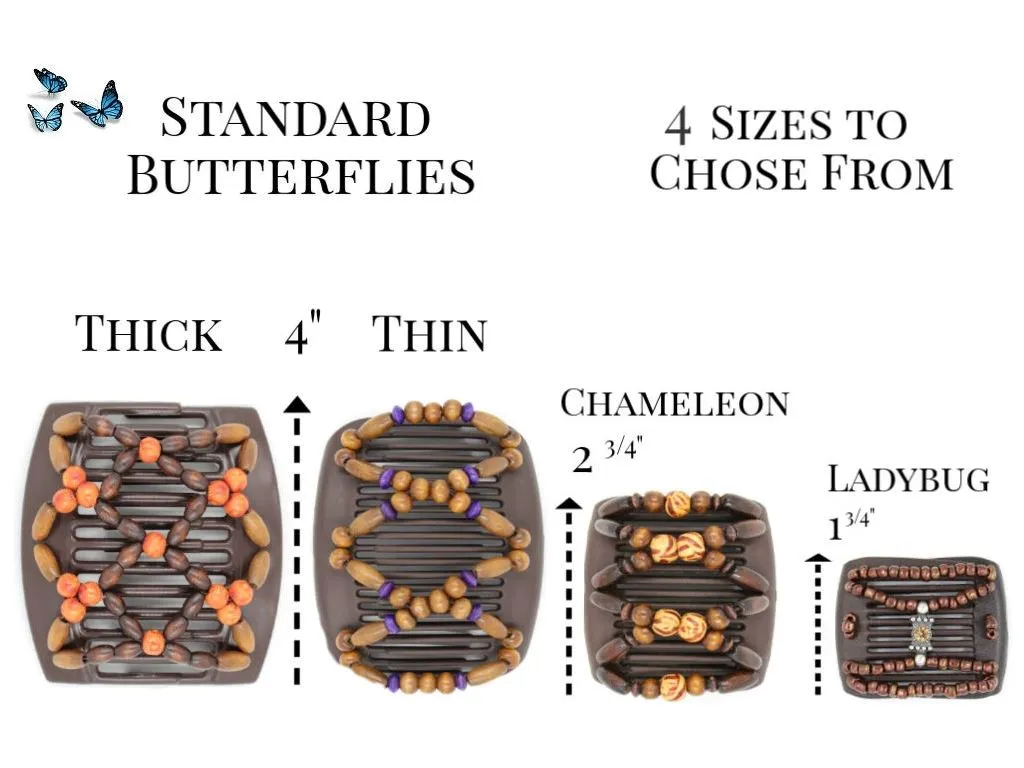 African Butterfly Hair Comb - Dalena White 12