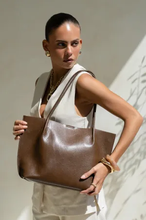 Alex Brown Leather Tote Bag