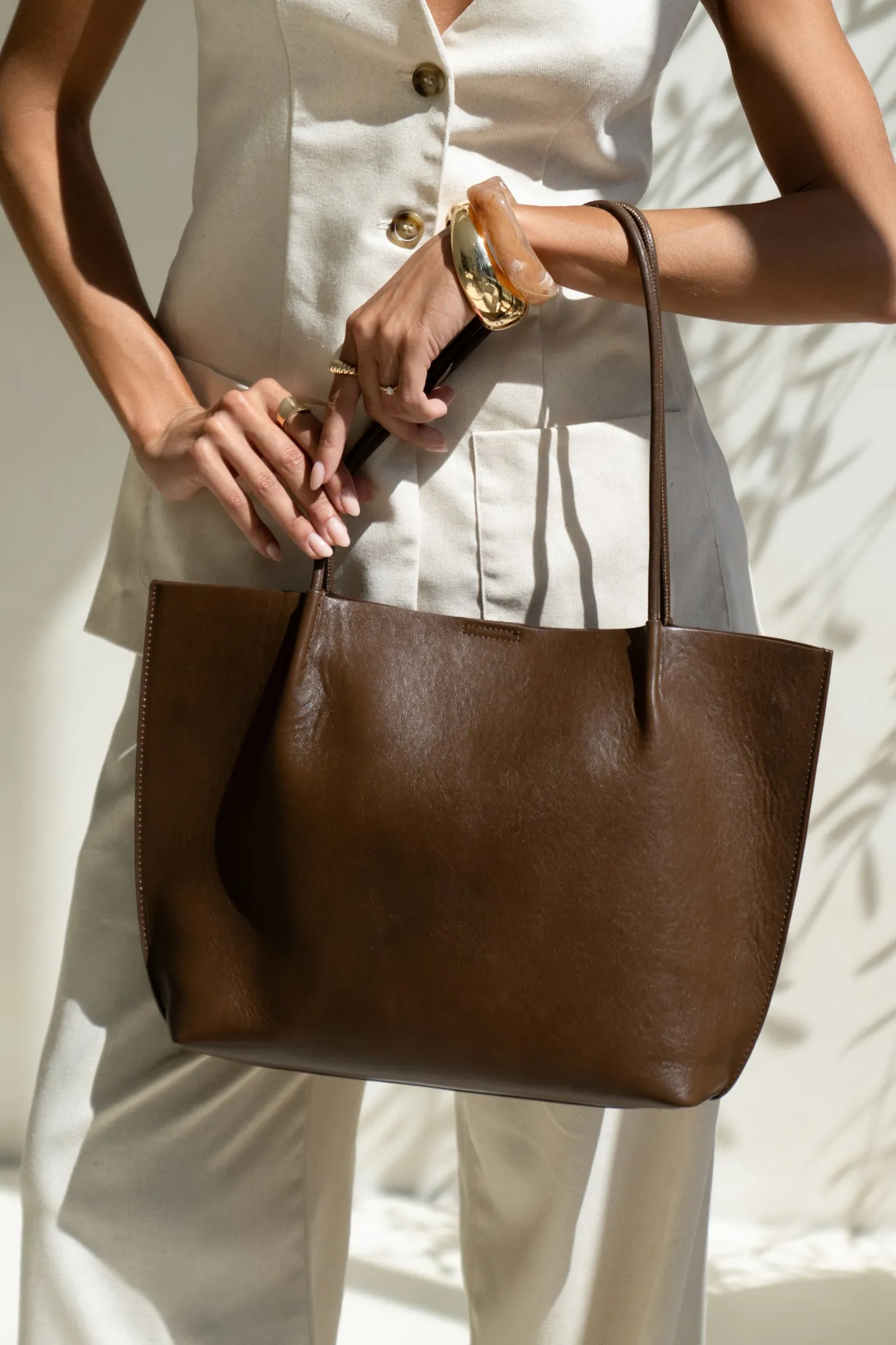 Alex Brown Leather Tote Bag