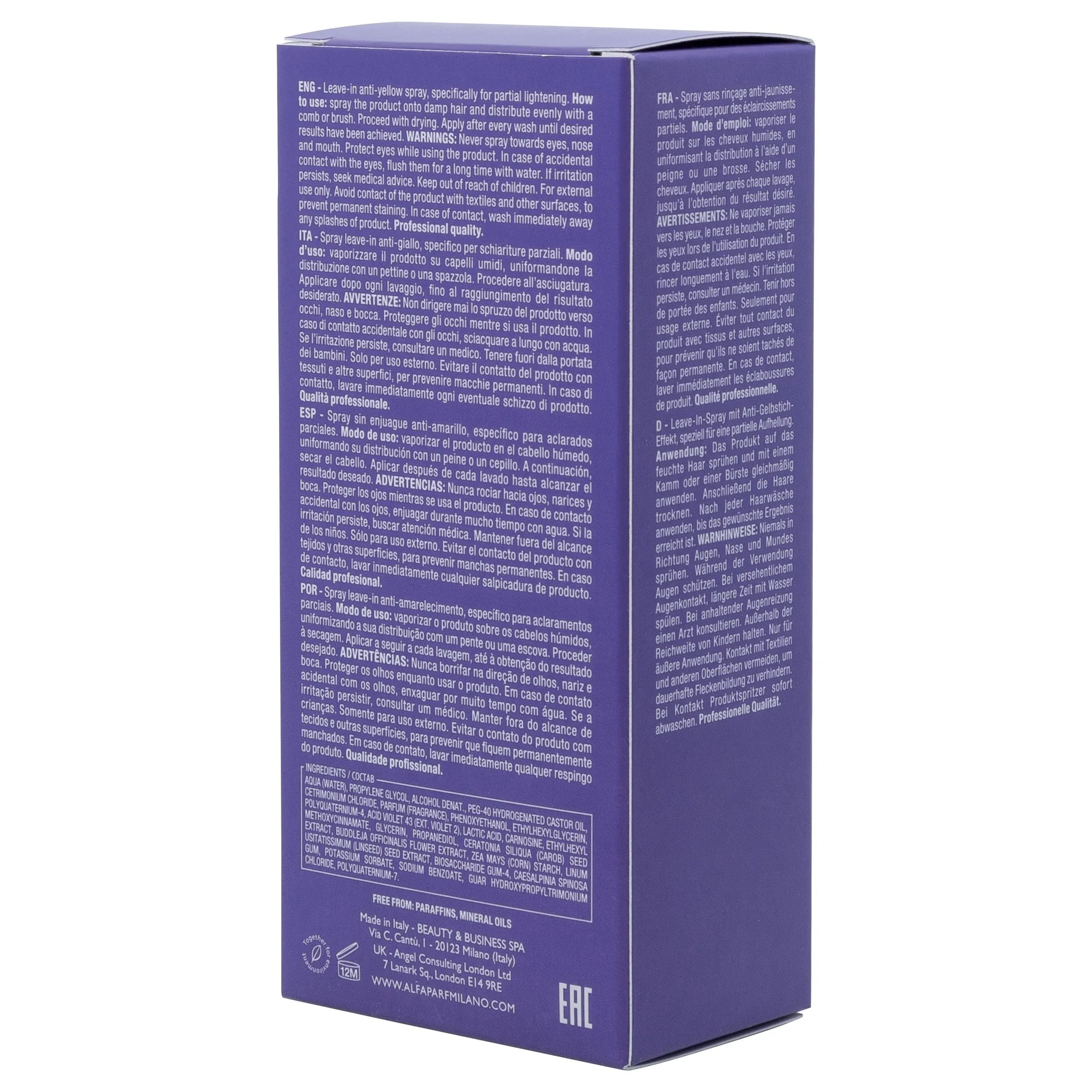 Alfaparf Milano Semi Di Lino Anti-Yellow Spray 125ml