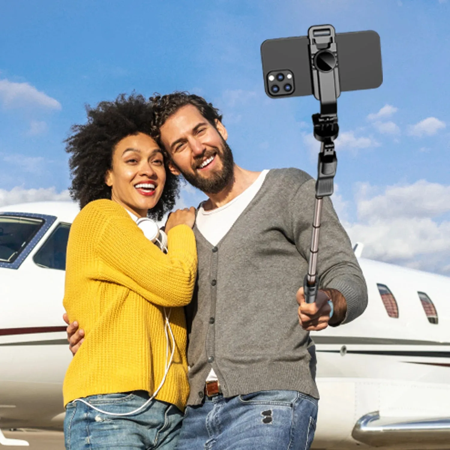 All-in-One 60" Cell Phone Selfie Stick Tripod Stand with Integrated Wireless