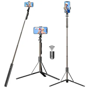 All-in-One 60" Cell Phone Selfie Stick Tripod Stand with Integrated Wireless