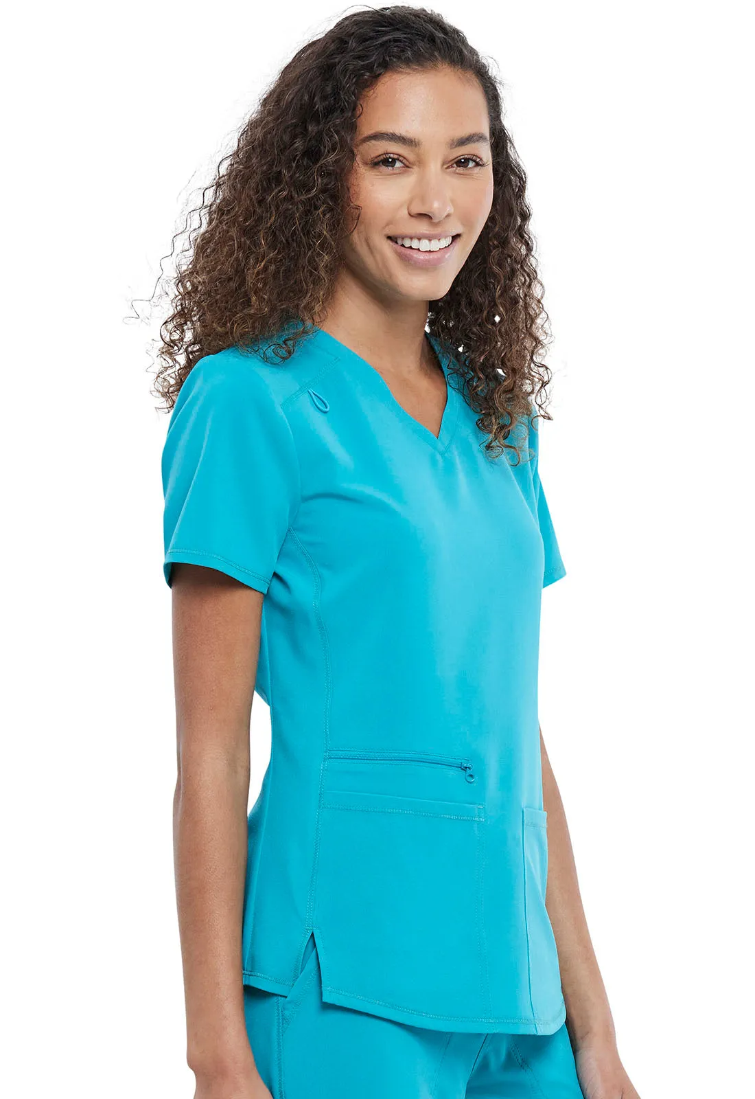 Allura CKA685 V-Neck Top Teal Blue