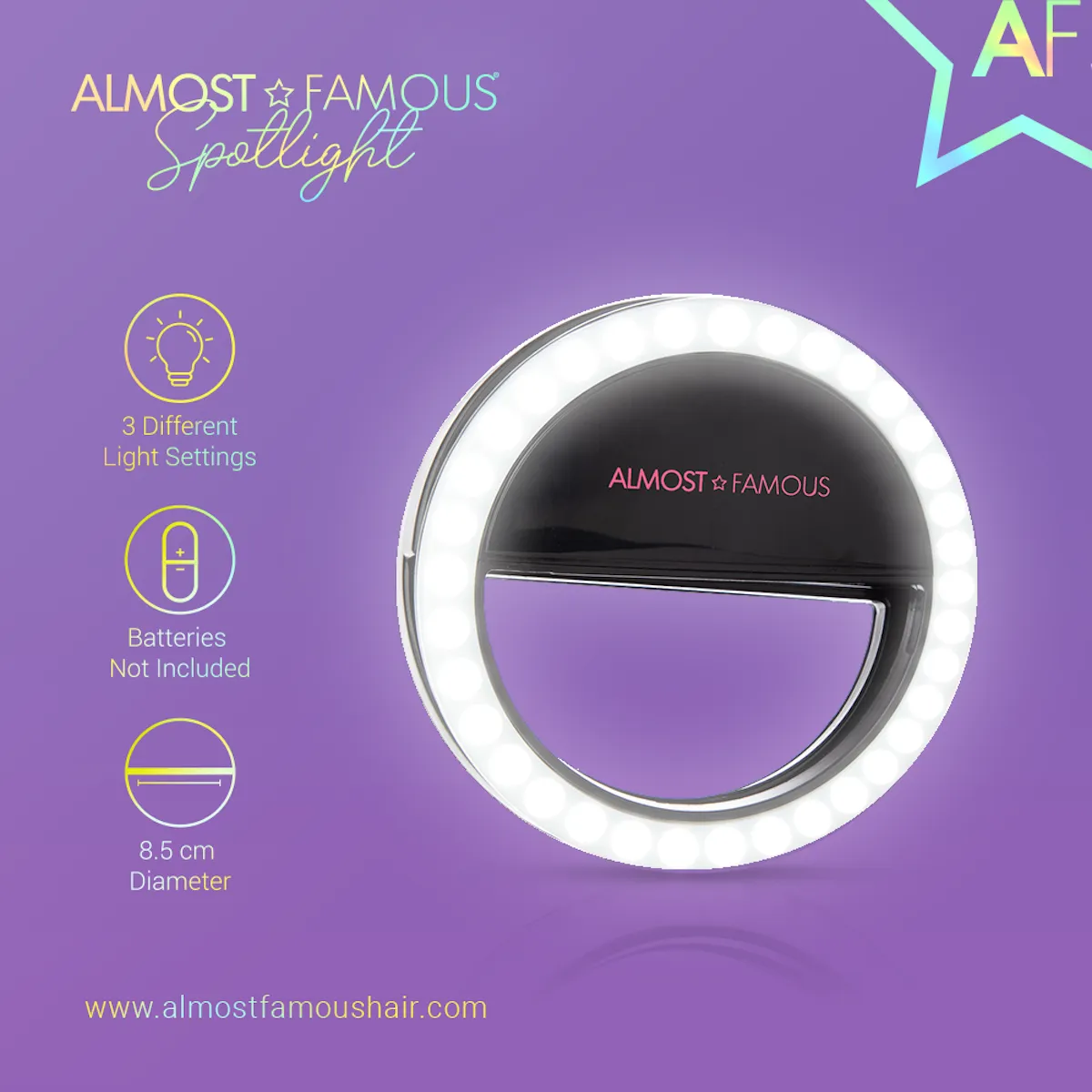 Almost Famous Spotlight Selfie Light – Black