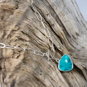 Amazonite Fine Silver Necklace with Toggle Clasp