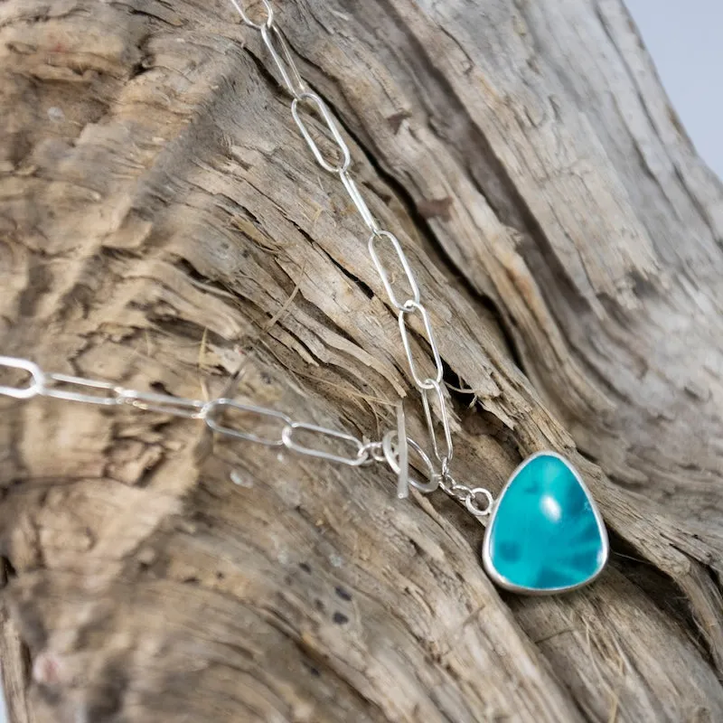 Amazonite Fine Silver Necklace with Toggle Clasp