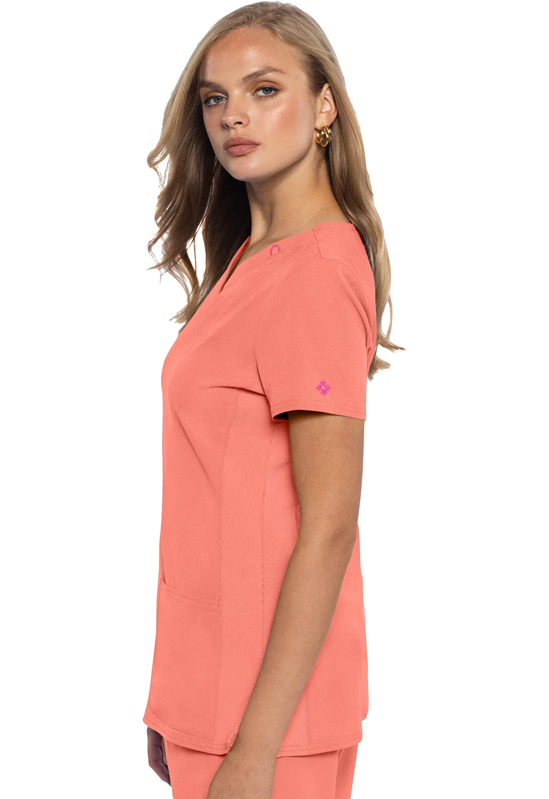 AMP MC702 V-Neck Top Coral Fusion