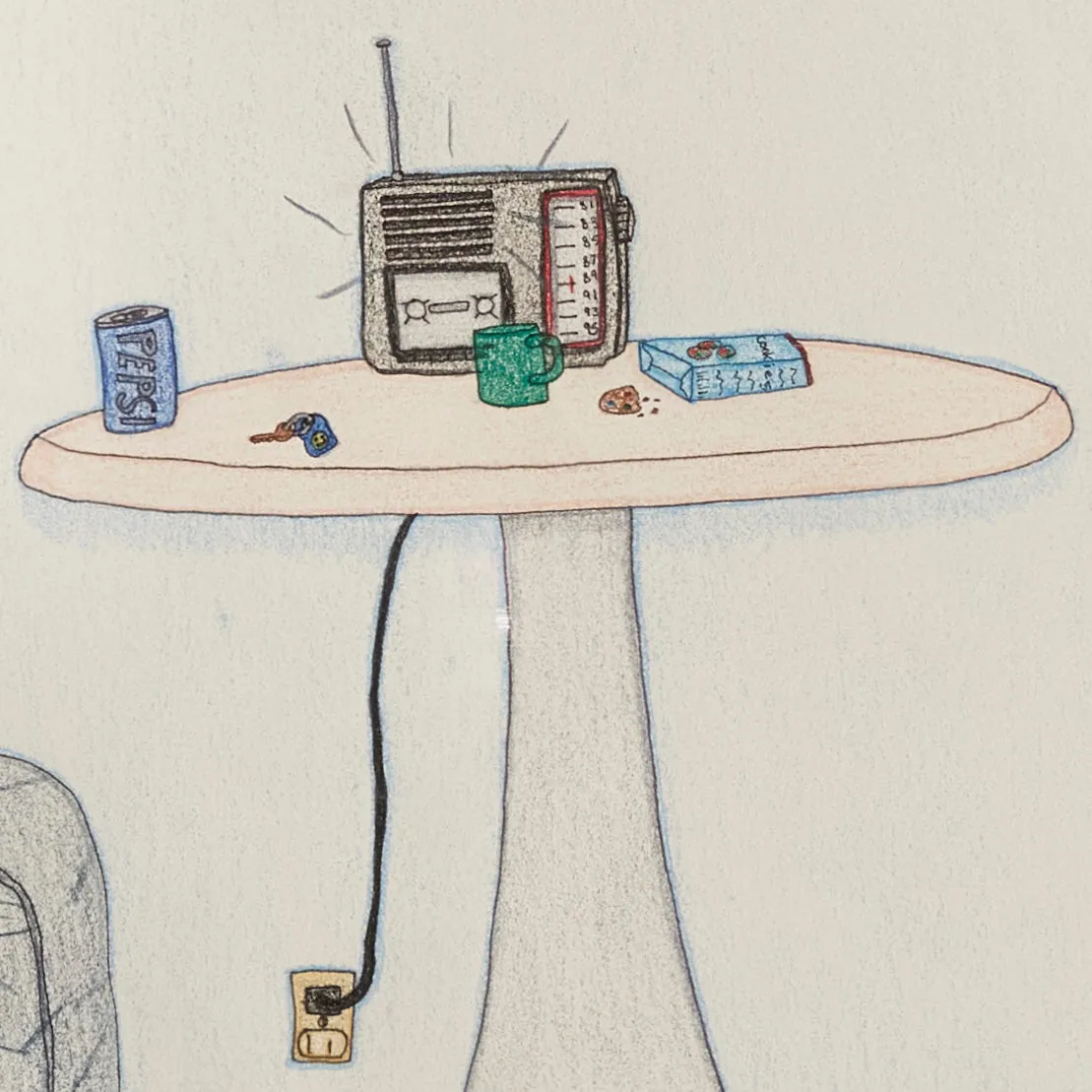 ANNIE POOTOOGOOK "BLUE ROOM" DRAWING, 2003