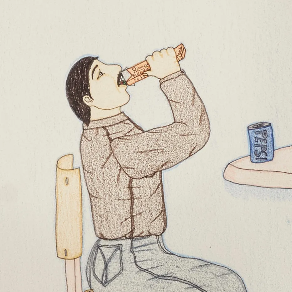 ANNIE POOTOOGOOK "BLUE ROOM" DRAWING, 2003