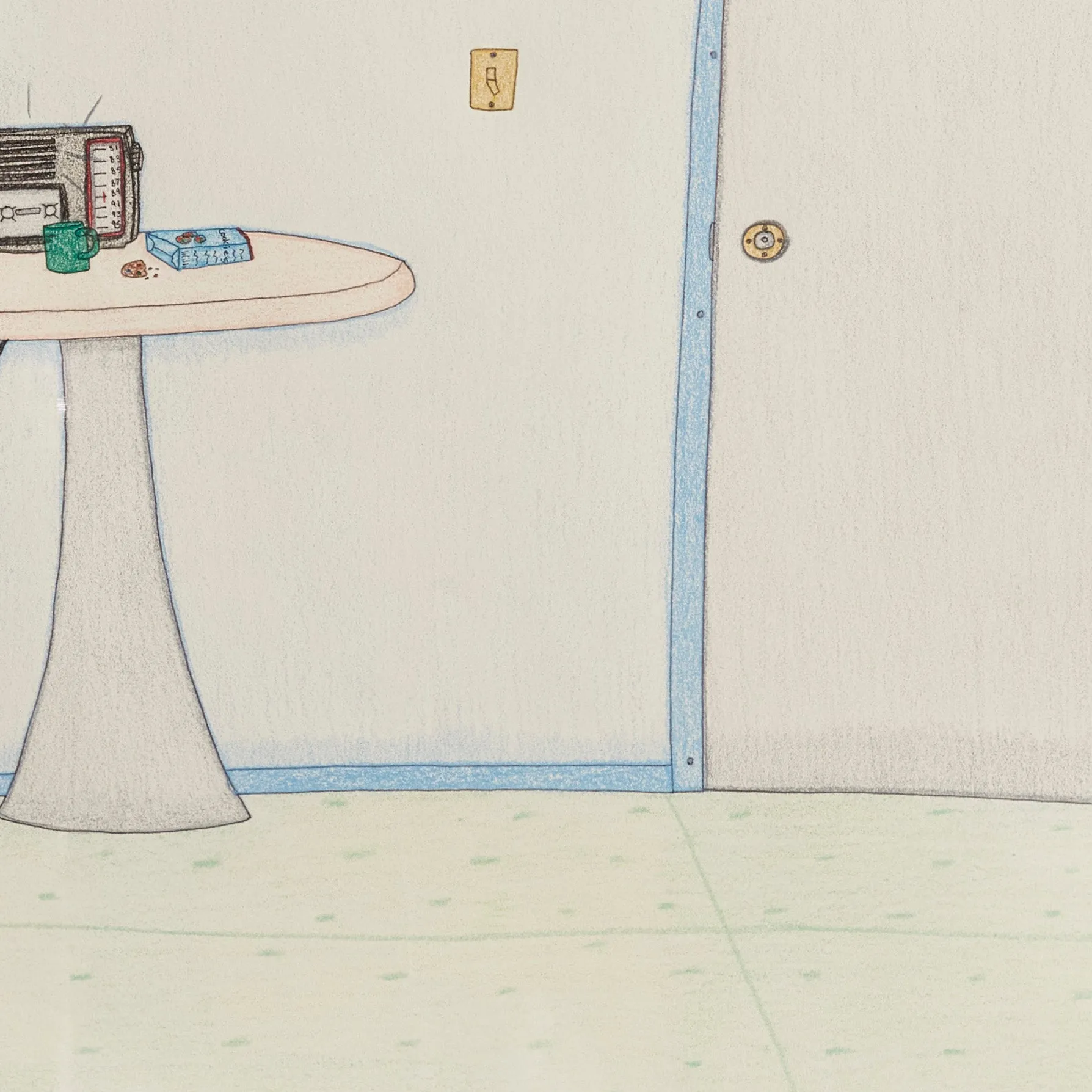 ANNIE POOTOOGOOK "BLUE ROOM" DRAWING, 2003