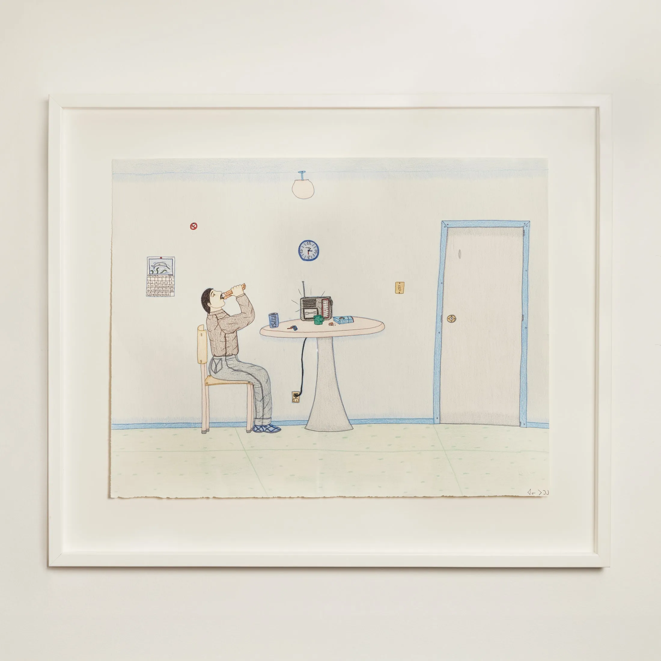 ANNIE POOTOOGOOK "BLUE ROOM" DRAWING, 2003