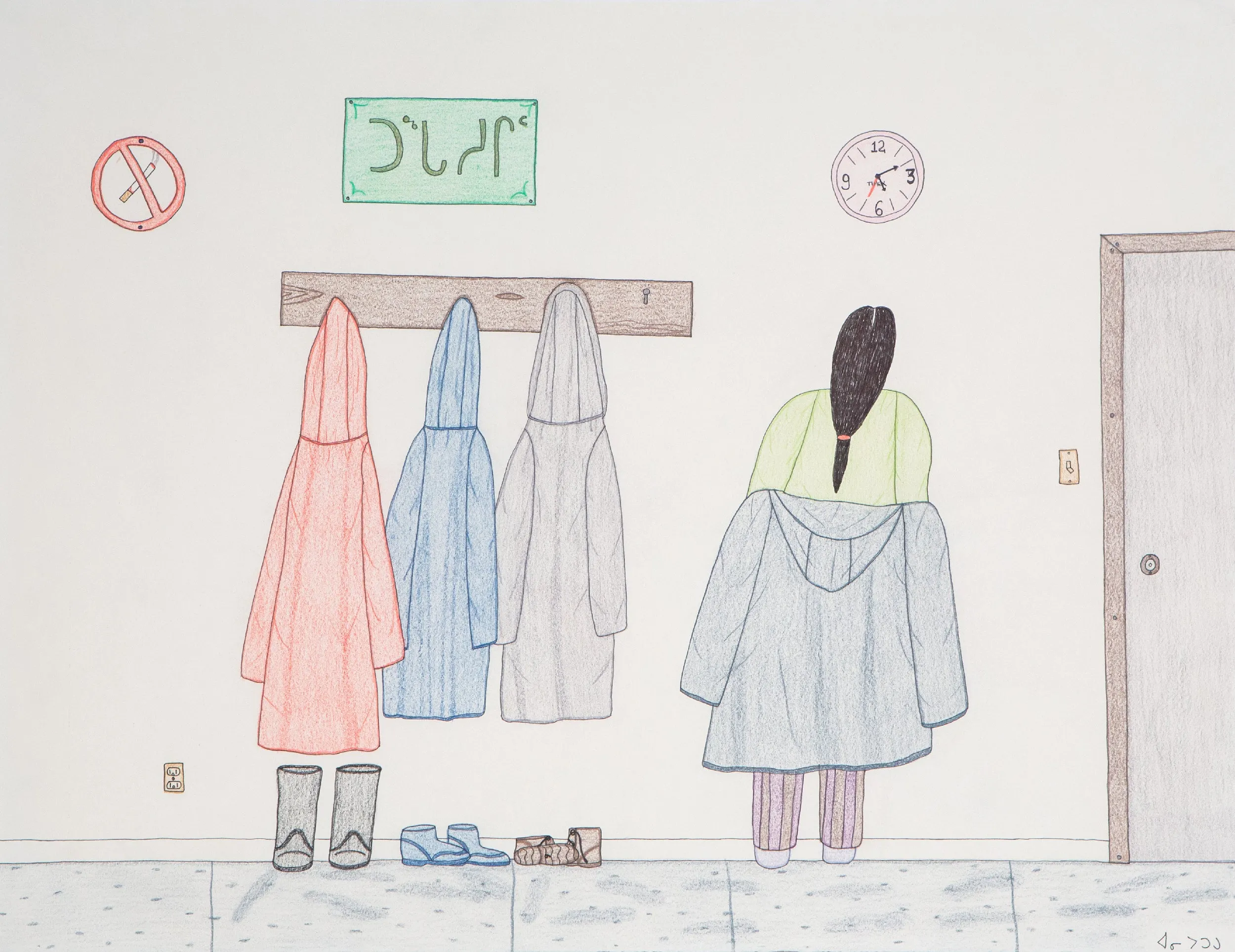 ANNIE POOTOOGOOK "WOMAN REMOVING COAT", 2002