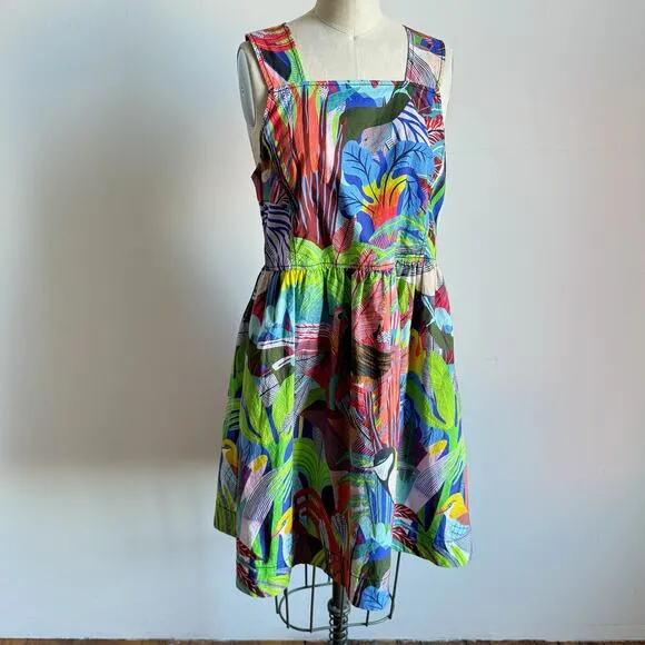 ANTHROPOLOGIE x Orane Sigal Tropical Print Swing Mini Dress