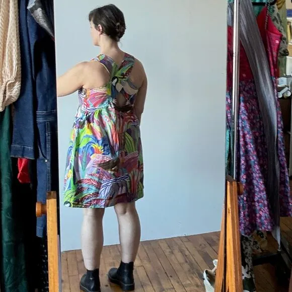 ANTHROPOLOGIE x Orane Sigal Tropical Print Swing Mini Dress