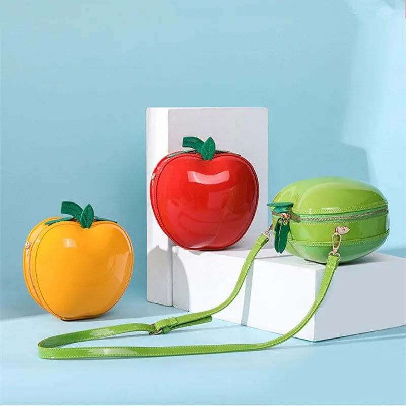 Apple-Shaped Crossbody Shoulder Bag