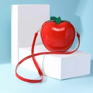 Apple-Shaped Crossbody Shoulder Bag