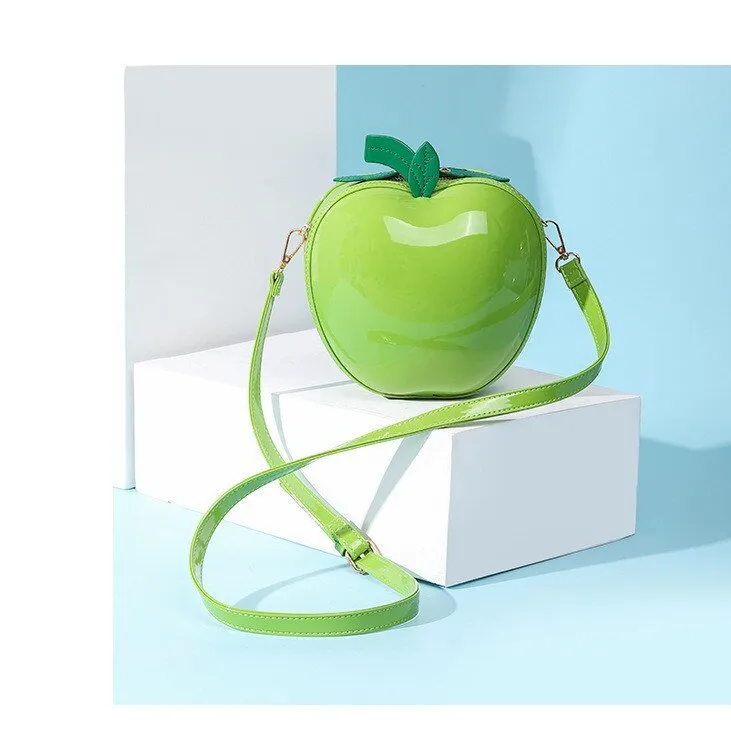 Apple-Shaped Crossbody Shoulder Bag